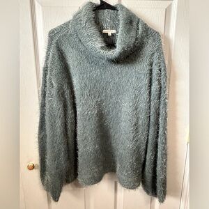Kate & Sam cowl neck sweater. Size L. Green.